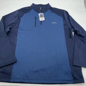 Men’s Callaway blue quarter zip size‎ XXL. Mid weight 3 pockets. NWT